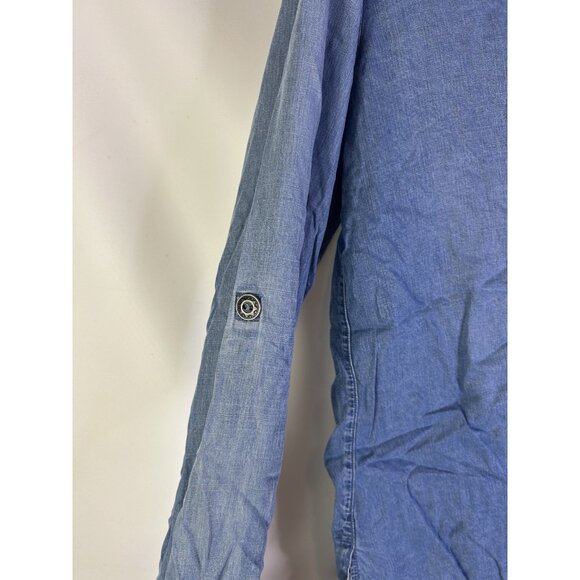 Soft Surroundings Chambray Denim Button Front Shirt - Picture 6 of 10